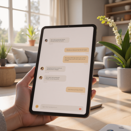 AI chatbot interface answering customer questions, natural language processing