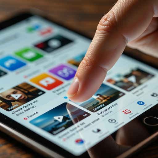 Mobile app home screen, featuring personalized recommendations, quick navigation