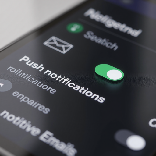 Mobile app push notification settings, user preference options