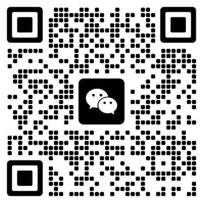 QR code for company contact information, black and white square pattern